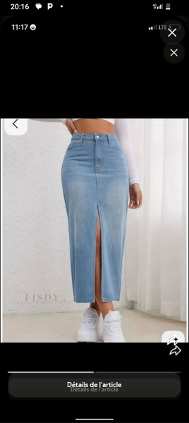 Jupe longue en denim fendue