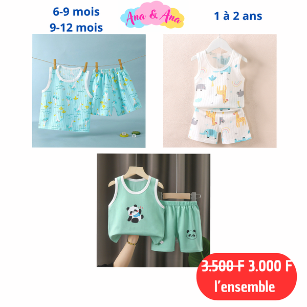 Tenues d'été pour garçons 6-24 mois