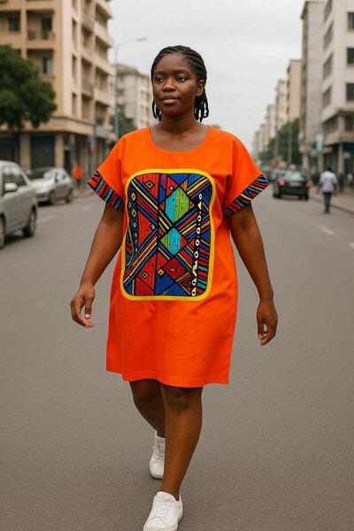 Robe en Wax Colorée Élégante