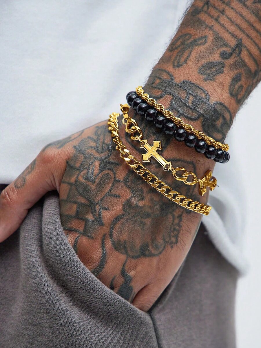 Bracelets en acier et perles