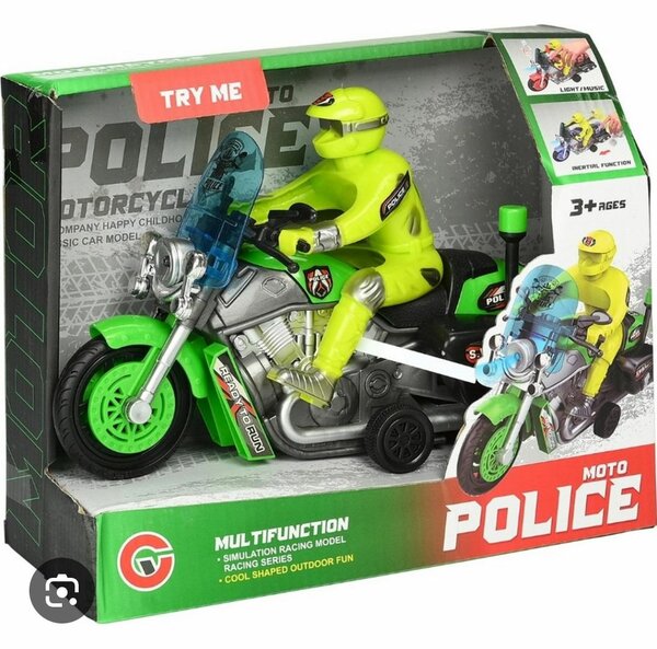 Moto jouet de police lumineuse