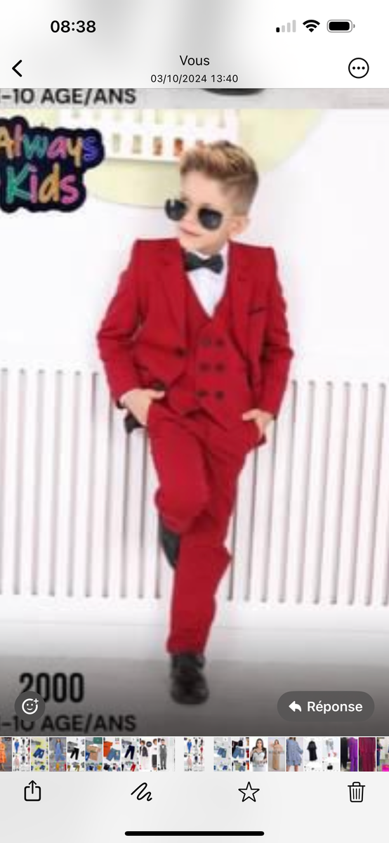 Costume Enfant Rouge Élégant