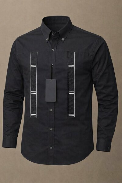 Chemise noire manches longues