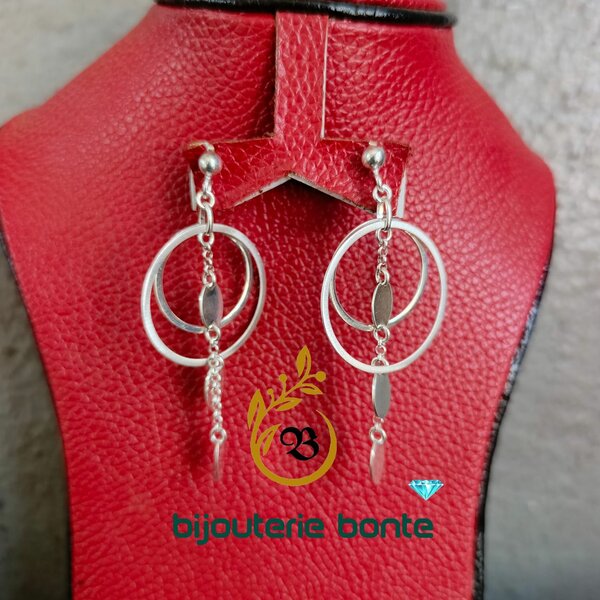 Boucles d'oreilles pendantes argent