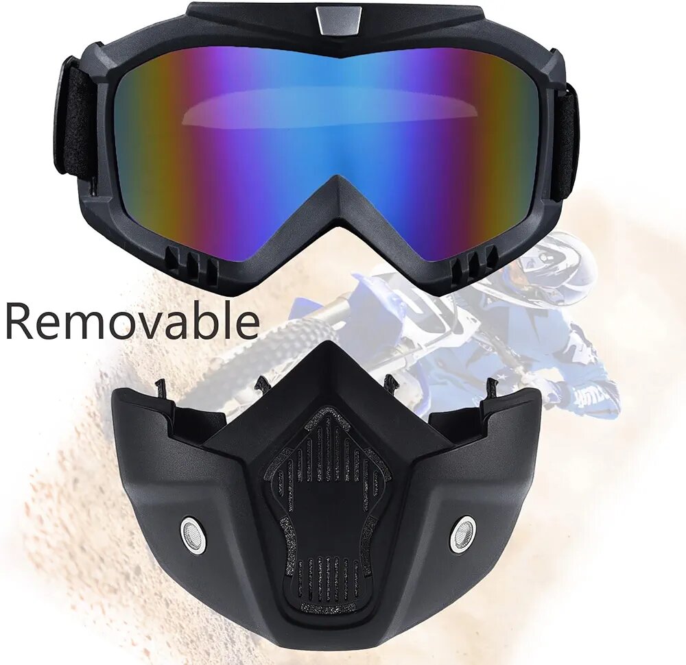 Masque moto détachable vision