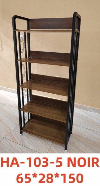 5-Tier Metal and Wood Shelf