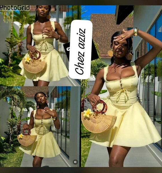 Robe d'été jaune élégante