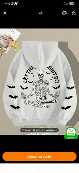 Sweat à capuche squelettique