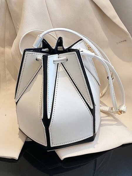 Sac à main seau bicolore