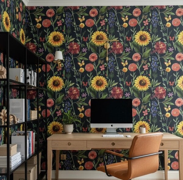 Papier peint floral éclatant