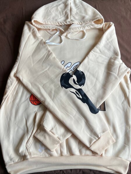 Sweat à capuche "Chicago 77" beige