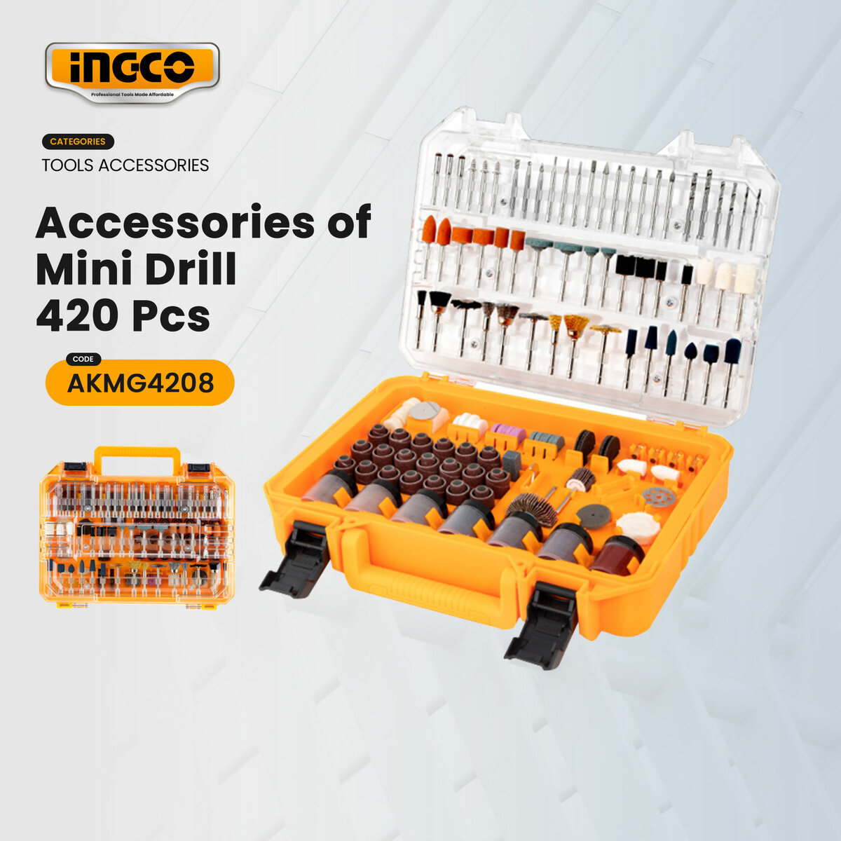 INGCO Kit Accessoires Perçage 420 pcs