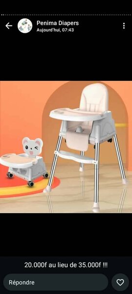 Chaise Haute Bébé 2-en-1