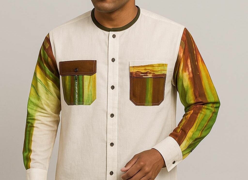 Chemise homme à manches colorées