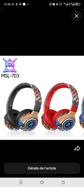 Casque Bluetooth Coloré