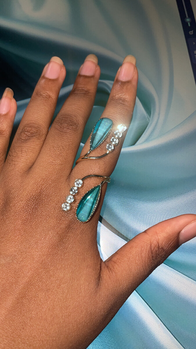 Bague élégante en cristal