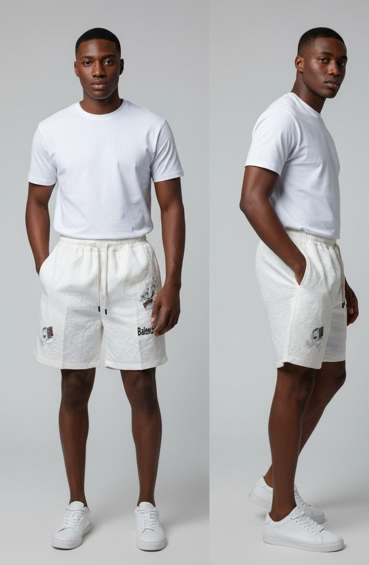 Unisex Casual White Shorts