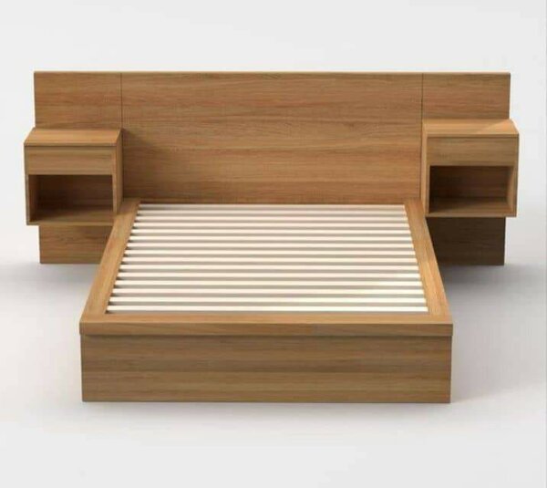 Lit double en bois moderne