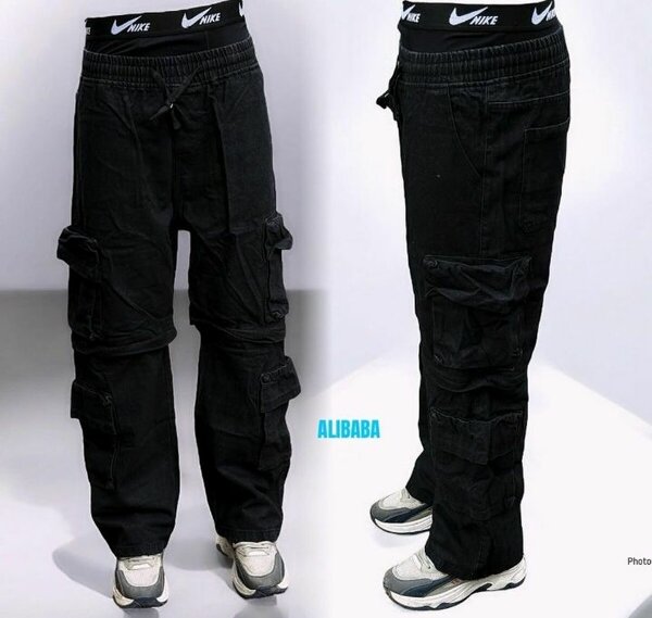 Pantalon cargo noir homme