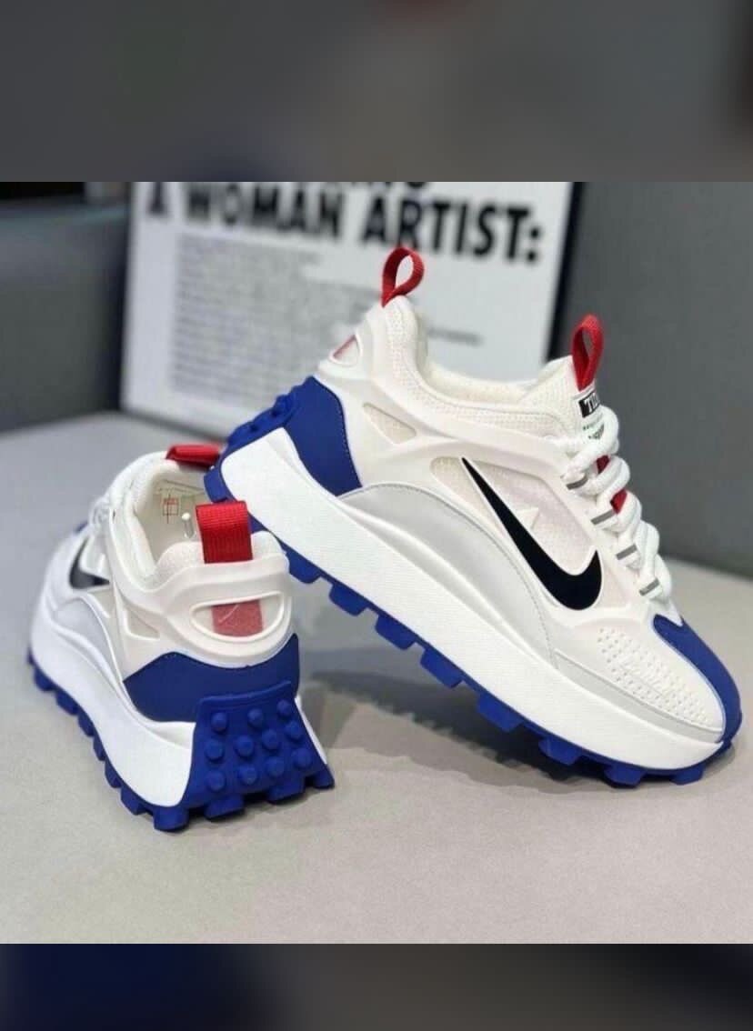 Baskets mode blanches et bleues