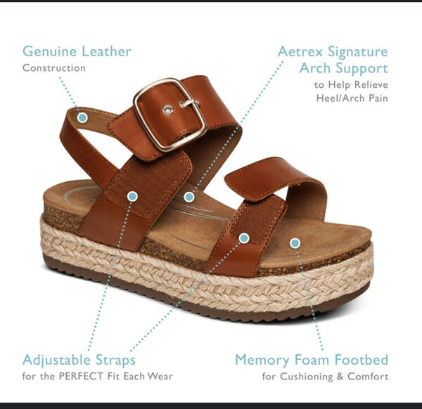 Sandales en cuir avec support