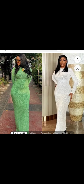 Robe longue élégante en dentelle