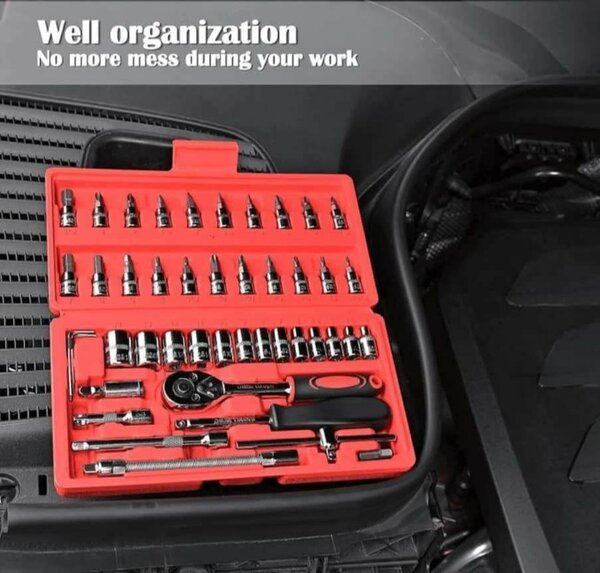 Jeu de clés à douilles 46 pièces