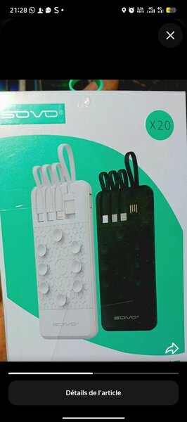 Chargeur Portable X20 10000mAh