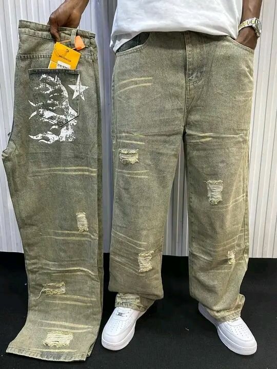 Jeans décontractés délavés pour hommes