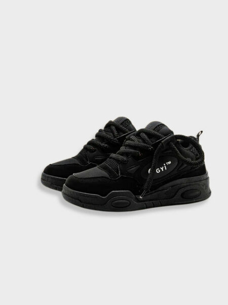 Baskets en cuir noir pour homme OGY