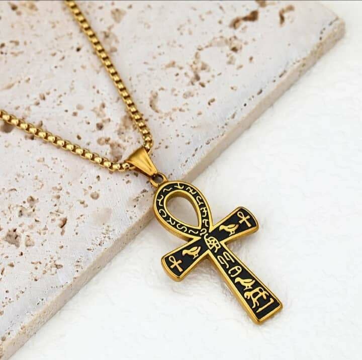Collier Ankh Égyptien Doré