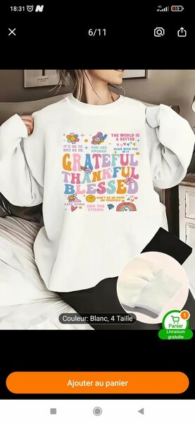 Sweatshirt "Grateful Thankful Blessed"