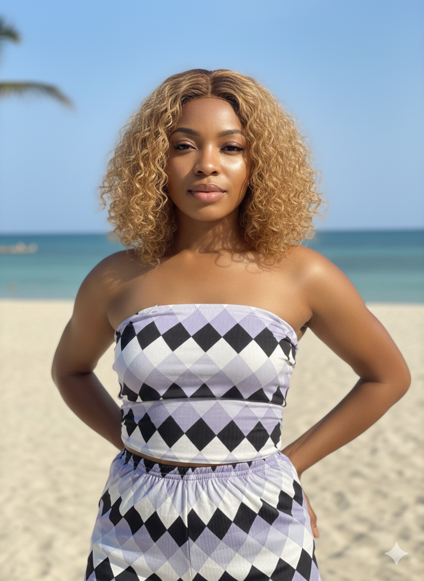 Ensemble élégante à motifs