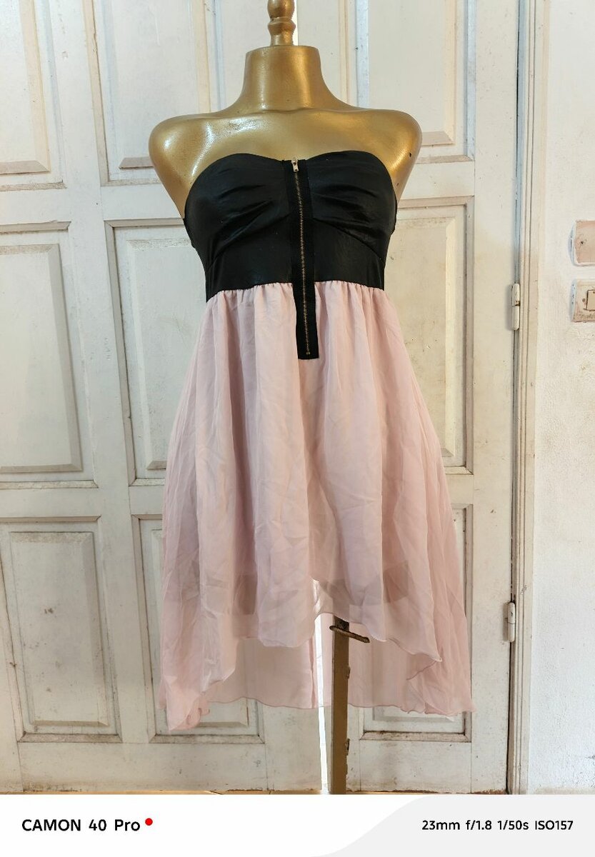Robe bustier bicolore chic