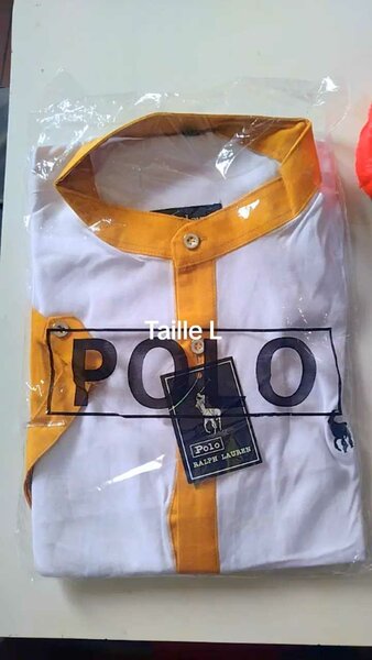 Chemise Polo blanche et jaune
