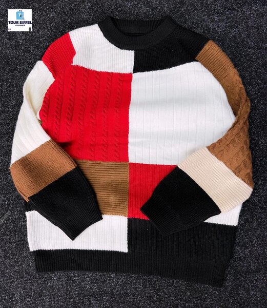Pull patchwork coloré