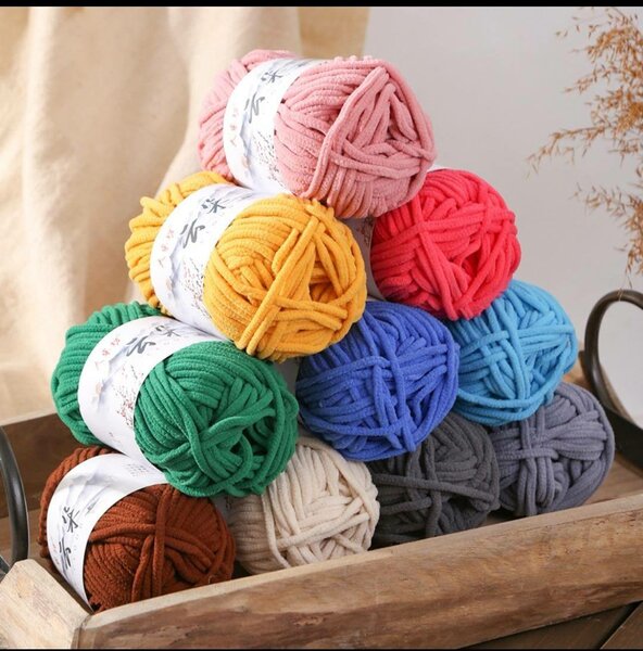 Fil chenille douce multicolore