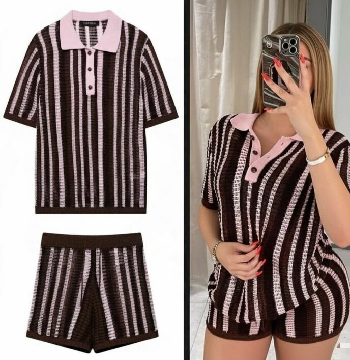 Tenue d'été rayée femme