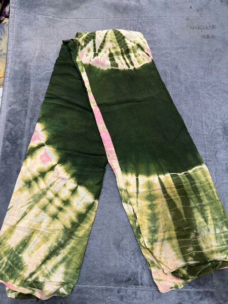 Pantalon large tie-dye vert