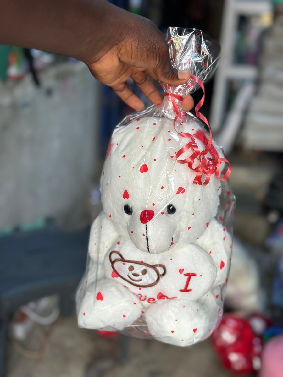 Nounours en peluche blanc I Love You