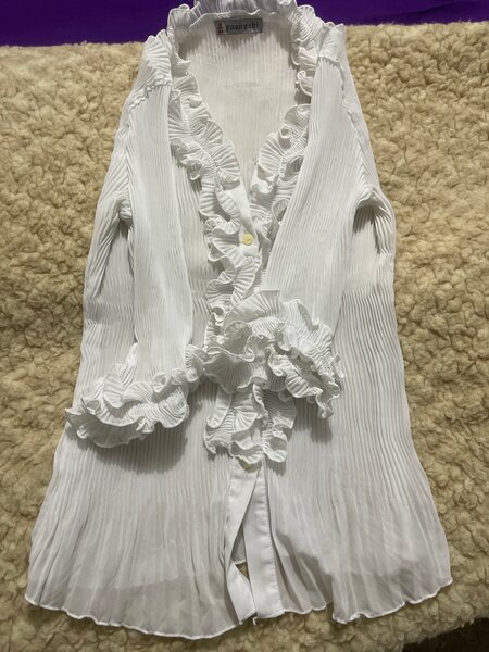 Blouse blanche élégante plissée