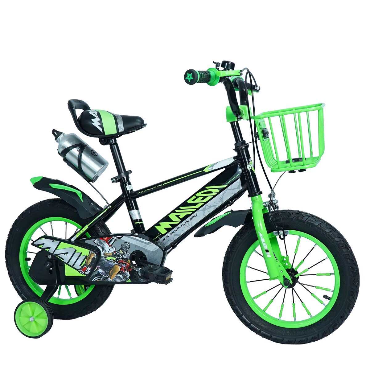 Vélo Enfant Vert avec Panier