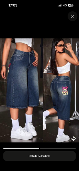 Jupe culotte en denim pour femme