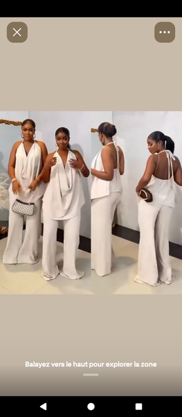 Ensemble élégant blanc femme