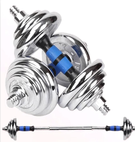 Haltères réglables en chrome pour musculation