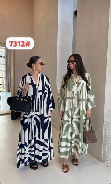 Robe longue fluide à motifs