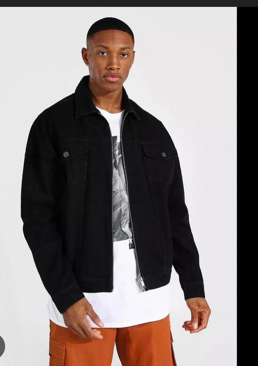 Veste en jean noire homme