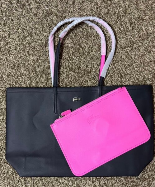 Sac Lacoste noir et rose