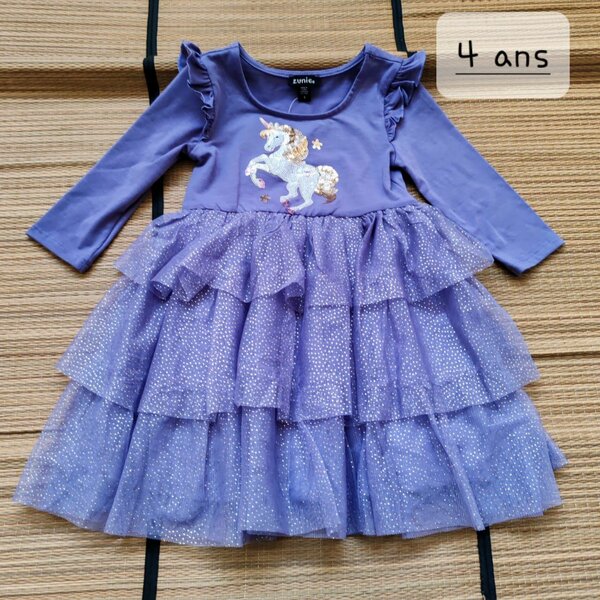 Robe Licorne Enfant Paillettes