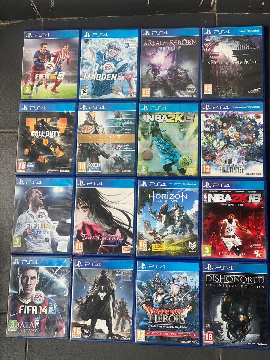 Collection jeux PS4 variée